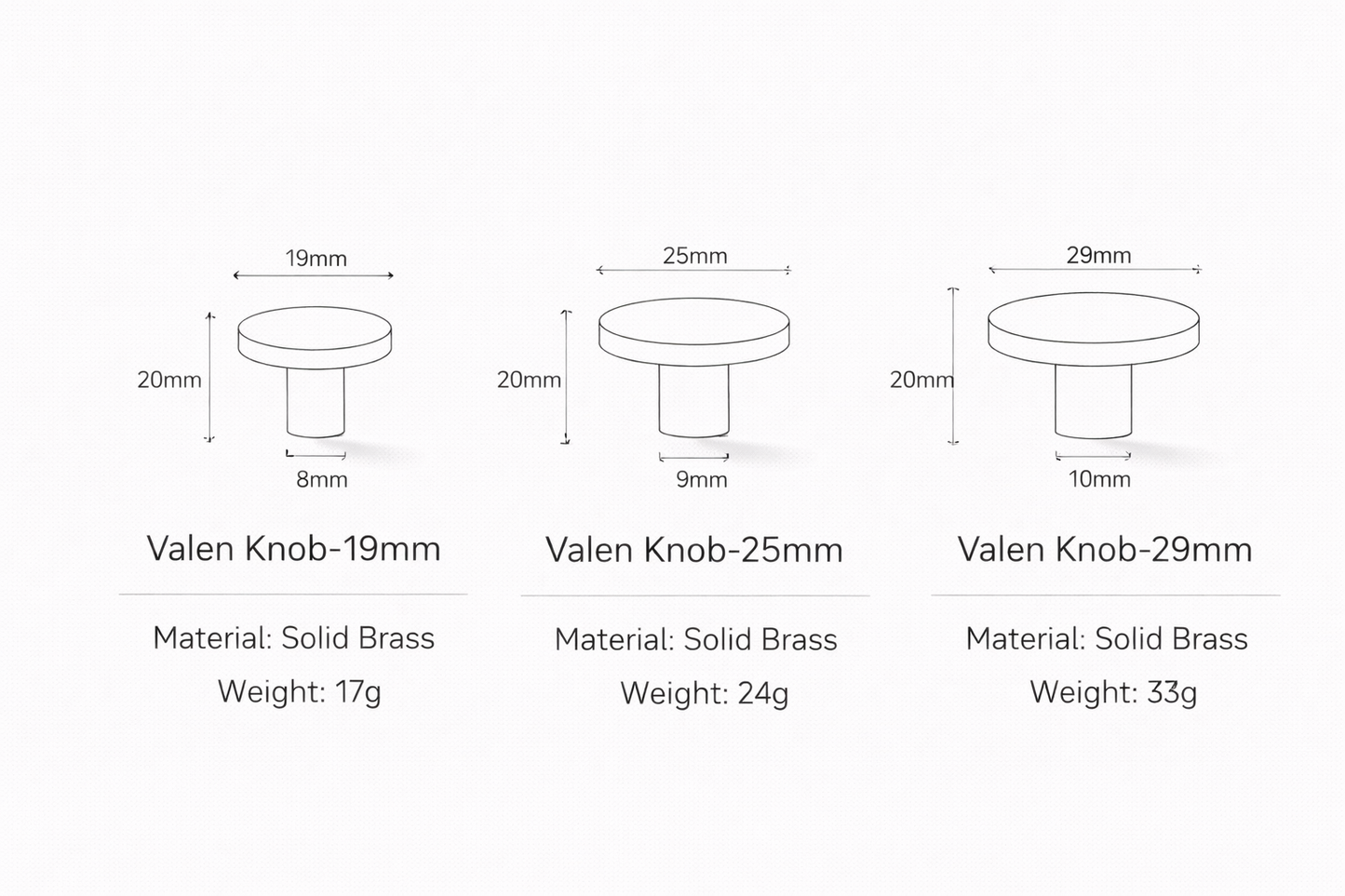 Valen Aged Brass Knob