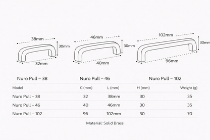 Nuro Pull – Brushed Brass